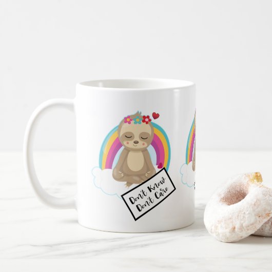 Mug Don't Know Don't Care Text (Avec donut)