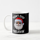 Mug Don't Stop Believin Santa Funny Christmas Boys Kid (Gauche)
