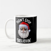 Mug Dont Stop Believin Santa Funny Christmas Boys Kid  (Gauche)