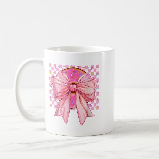 Mug Donut Coquette Bow Funny Girls Femme Cadeau Doughn (Gauche)