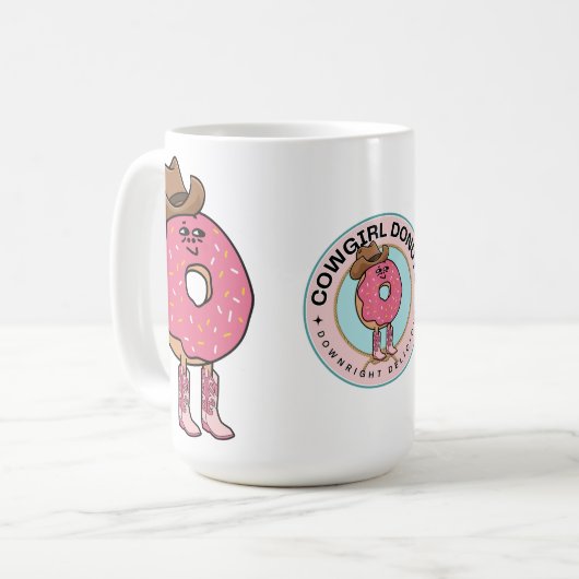 Mug Donut, Drôle Sprinkings Roses (Devant gauche)