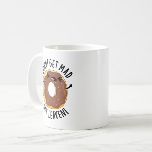 Mug Donut Get Mad Get Leaven Drôle Donut Pun (Devant gauche)