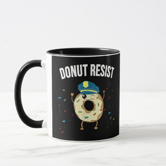 Mug Donut Résistez À Mème Drôle Officier De Police Sou (Gauche)