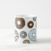 Mug Donuts Bleus, Donuts Brown, Sprinkings, Votre Nom (Centre)