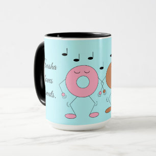 Mug Donuts dansants bleu clair