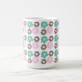 Mug Donuts Glaçage de Noël Doodles Roses Initiales (Centre)