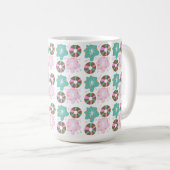 Mug Donuts glaçés de Noël gribouillis rose (Devant droit)