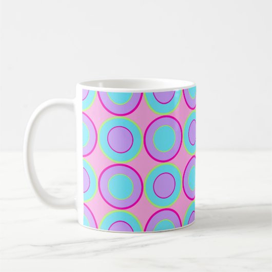 Mug Donuts Lilac Et Turquoise Avec Remplissage Sur Ros (Gauche)