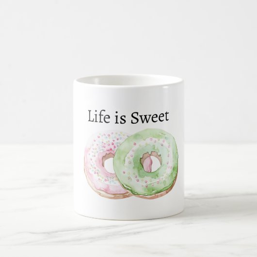 Mug Donuts Rose Menthe La vie est douce (Centre)