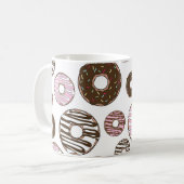 Mug Donuts Roses, Donuts Brown, Sprinkings, Votre Nom (Devant gauche)