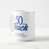 Mug Doodle à main lunaire 50e anniversaire de plage (Devant gauche)