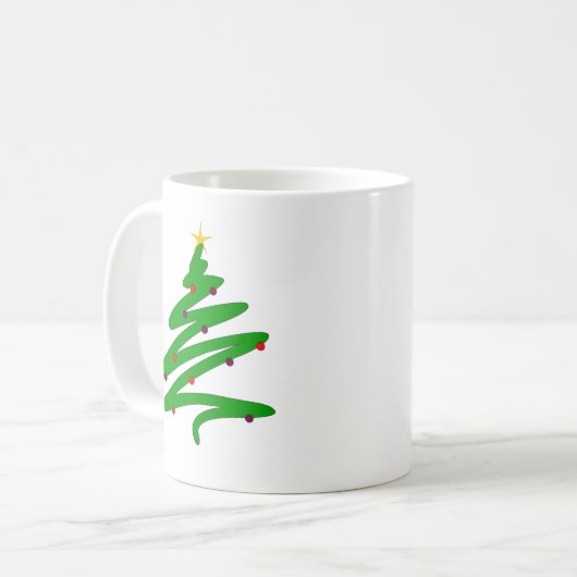 Mug Doodle arbre de Noël vert (Devant gauche)