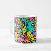 Mug Doodle Art Abstrait coloré (Devant gauche)