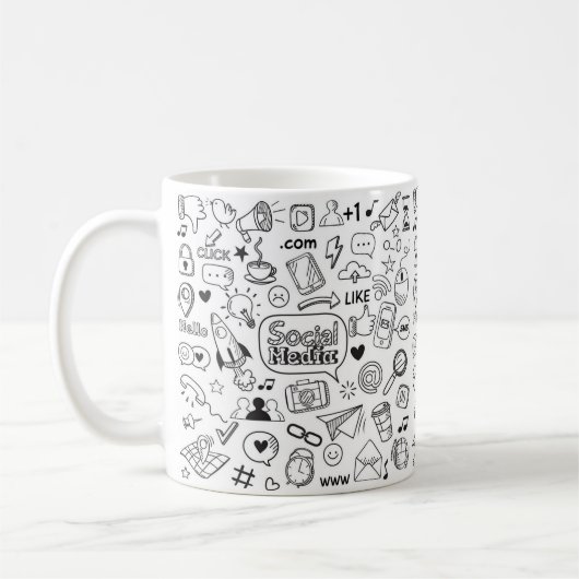 Mug Doodle Art de la vie sociale (Gauche)