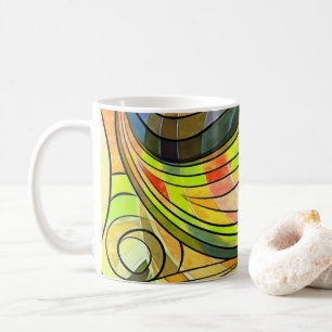 Mug Doodle Brown jaune et automne avec lignes noires