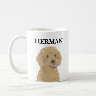 Mug Doodle d'abricot rouge doré personnalisé