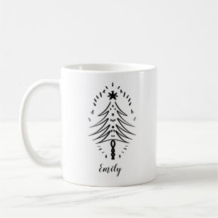 Mug Doodle d'arbre de Noël - Encre fantaisiste à deux