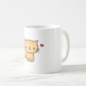 Mug Doodle de chat de gingembre mignon (Devant droit)