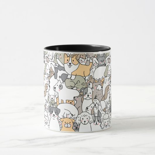 Mug Doodle de chien mignon (Centre)