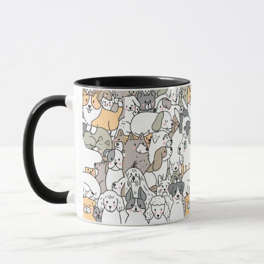 Mug Doodle de chien mignon (Gauche)