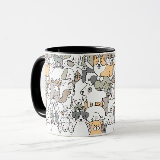 Mug Doodle de chien mignon (Devant gauche)