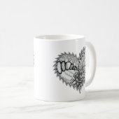 Mug Doodle de feu de coeur (Devant droit)