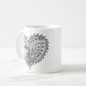 Mug Doodle de feu de coeur (Devant gauche)