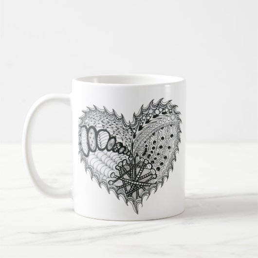 Mug Doodle de feu de coeur (Gauche)