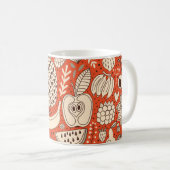 Mug Doodle de fruits d'été Vintage (Devant droit)
