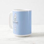Mug Doodle de fusée bleue mignonne avec nom personnali (Devant gauche)