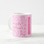 Mug Doodle de Noël rose | Holiday Cheer (Devant gauche)