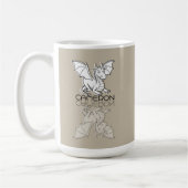 Mug Doodle de réflexion de dragon gris doux nom person (Gauche)