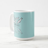 Mug Doodle de sardines bleues mignonnes avec nom perso (Devant gauche)