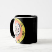 Mug Doodle de squelette effrayant pour Halloween (Devant gauche)