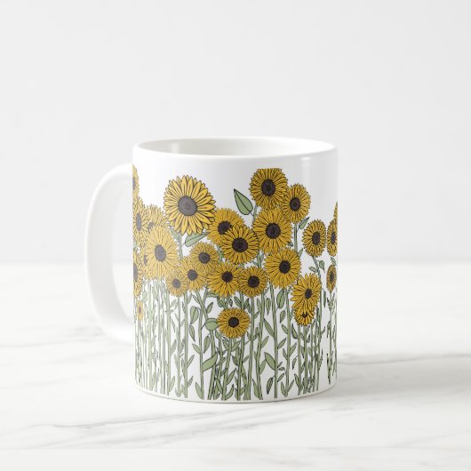 Mug Doodle de tournesol (Devant gauche)