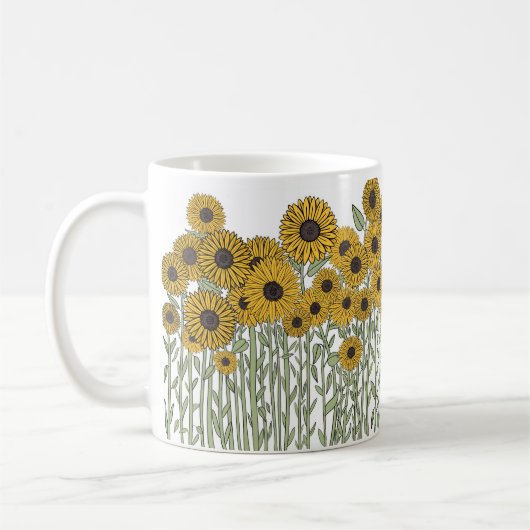 Mug Doodle de tournesol (Gauche)