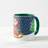 Mug Doodle doré de Noël personnalisé Père Noël Sleigh (Devant droit)