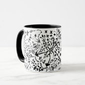Mug Doodle floral monochrome (Devant gauche)