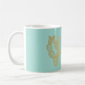 Mug Doodle Gold Prickly Cactus Personnalisé (Gauche)