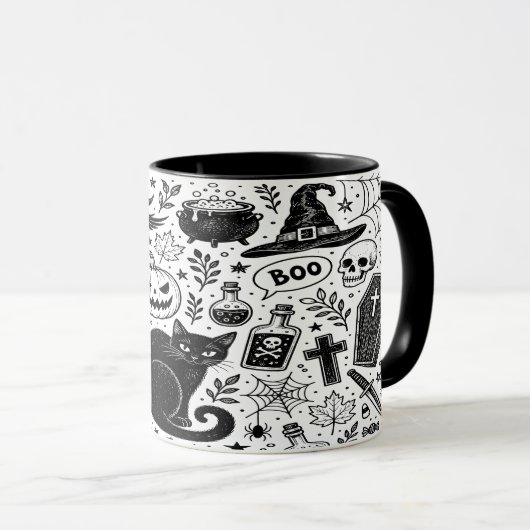 Mug Doodle Halloween (Devant droit)