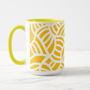 Mug Doodle jaune et blanc