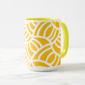 Mug Doodle jaune et blanc (Devant droit)