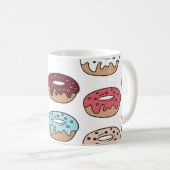 Mug Doodle Multi-Coloured Donuts Arrière - plan. (Devant droit)