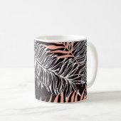 Mug Doodle Palm : Motif Leafy Dessiné À La Main. (Devant droit)
