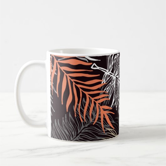 Mug Doodle Palm : Motif Leafy Dessiné À La Main. (Gauche)