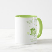 Mug Doodle Paysage Maison. Modèle cadeau immobilier (Devant droit)