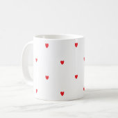 Mug Doodle Red Hearts Blanc Cute Classy Élégant Joli (Devant gauche)