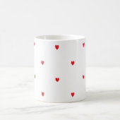 Mug Doodle Red Hearts Blanc Cute Classy Élégant Joli (Centre)