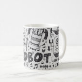 Mug doodle robot élément, illustrateur ligne outils ti (Devant droit)