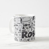 Mug doodle robot élément, illustrateur ligne outils ti (Devant gauche)